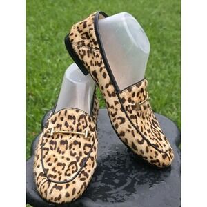 Sam Edelman Lior Leopard Print Calf Hair Loafer Flats Sz 8.5